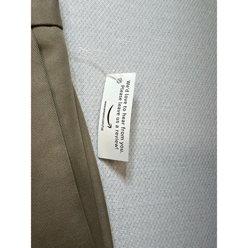 Men's Slim Fit Dress Pants Flat Front Size 31x29 Khaki Solid - Picture 7 of 13